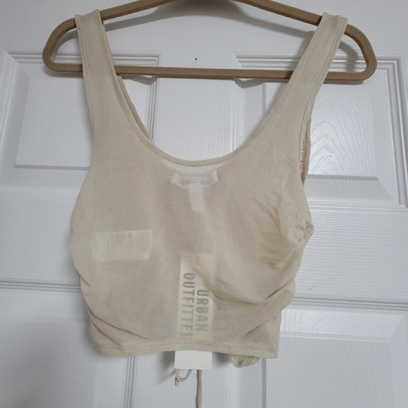 Urban Outfitters Beige Lace-Up Crop Top - Picture 3 of 11